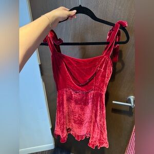 Red Velvet reformation mini dress